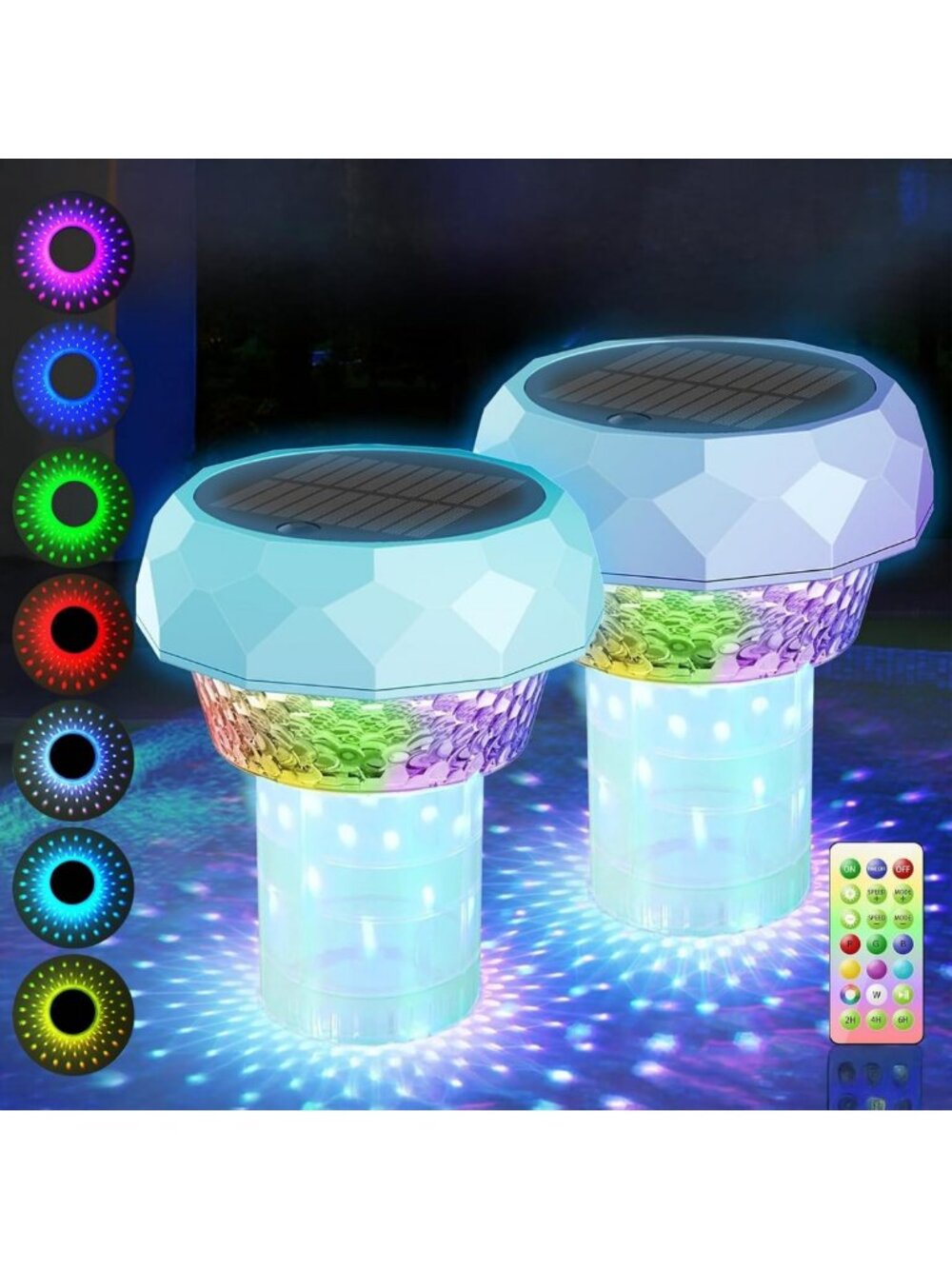 Colorful Solar Pool Chlorine Floater with Remote-Controlled LED Lights